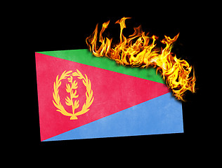 Image showing Flag burning - Eritrea