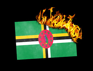 Image showing Flag burning - Dominica