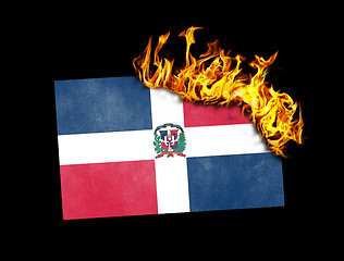 Image showing Flag burning - Dominican Republic