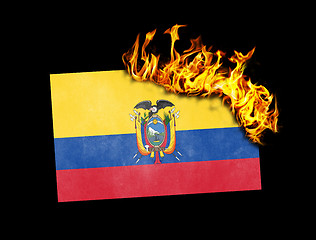 Image showing Flag burning - Ecuador