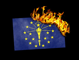 Image showing Flag burning - Indiana