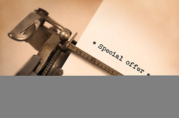 Image showing Vintage inscription made by old typewriter