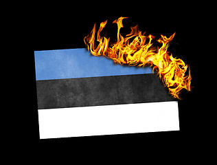 Image showing Flag burning - Estonia