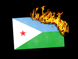 Image showing Flag burning - Algeria