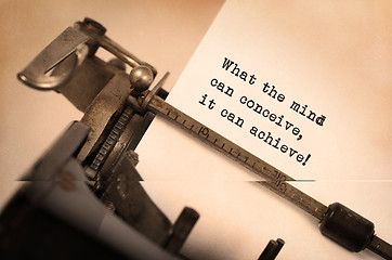 Image showing Vintage inscription made by old typewriter