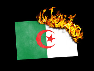 Image showing Flag burning - Algeria