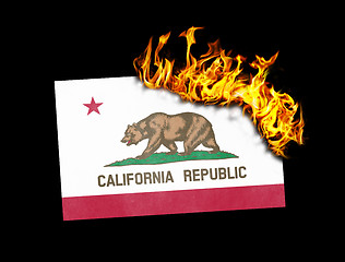 Image showing Flag burning - California