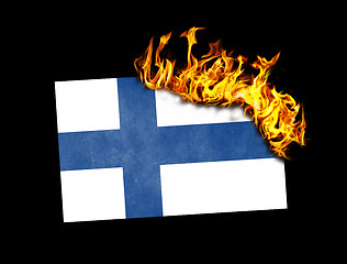 Image showing Flag burning - Finland