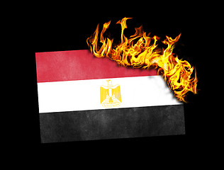 Image showing Flag burning - Egypt