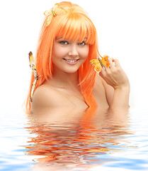 Image showing butterfly girl in water #2