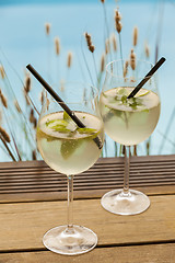 Image showing hugo prosecco elderflower soda ice summer drink 