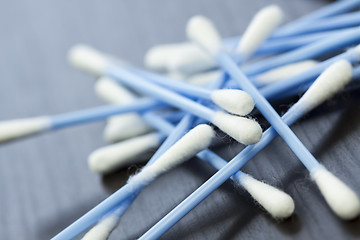 Image showing Random pile of cotton ear buds