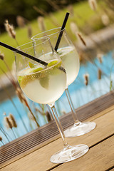 Image showing hugo prosecco elderflower soda ice summer drink 