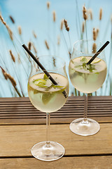 Image showing hugo prosecco elderflower soda ice summer drink 