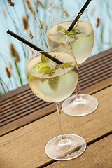 Image showing hugo prosecco elderflower soda ice summer drink 