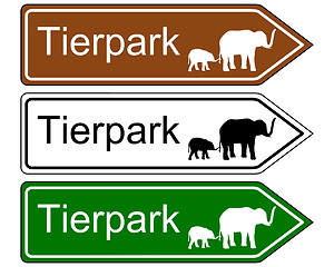 Image showing Direction sign zoo