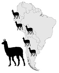 Image showing Llama range map