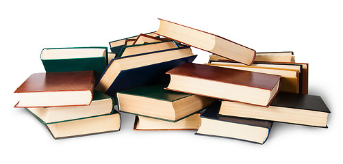 Image showing In front piled on a bunch of old books