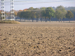 Image showing Power line on field