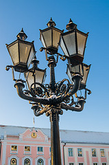 Image showing Beautiful street lamp on the background of old buildings