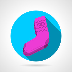 Image showing Flat vector icon for pink socks