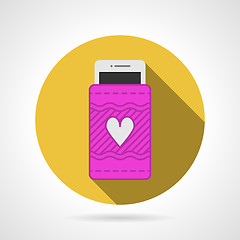 Image showing Cell phone case flat vector icon