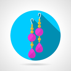 Image showing Round flat vector icon for earrings