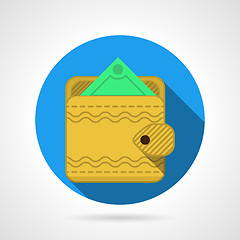 Image showing Yellow wallet flat vector icon