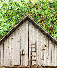 Image showing Old broken bird houses