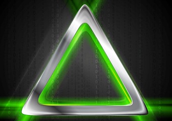 Image showing Metal background and green glowing light