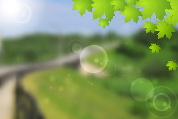 Image showing Bright green summer landscape vector design