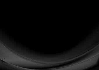 Image showing Dark black smooth waves background