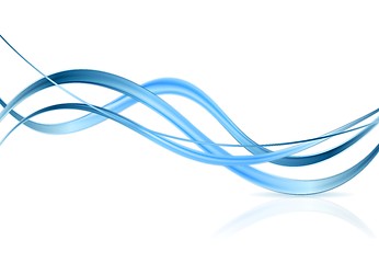 Image showing Bright blue waves on white