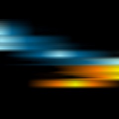 Image showing Glow shiny blue and orange stripes background