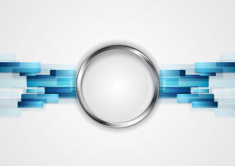 Image showing Blue hi-tech background with metal circle