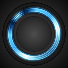 Image showing Blue glowing circle vector logo