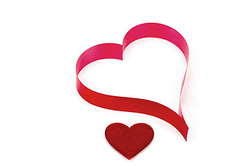 Image showing valentine's paper hearts on a white background