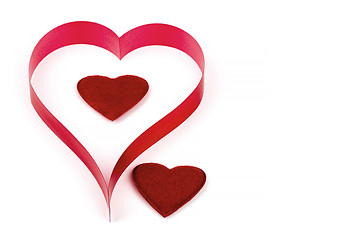 Image showing valentine's paper hearts on a white background