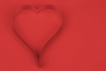 Image showing valentine's paper hearts on a red background