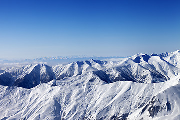 Image showing Winter mountains at sun day