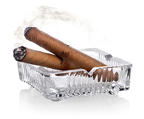 Image showing Cigars and ashtray