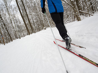 Image showing Man cross-country skiing 