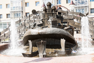 Image showing Wonderful yudo Fish whale fountain in Tobolsk