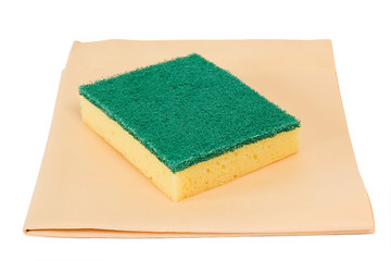 Image showing Sponge and rag