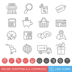 Image showing Shopping Line Icon Set