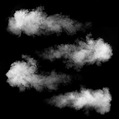 Image showing White smoke set isolated on black