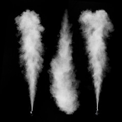 Image showing White smoke set isolated on black