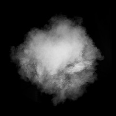 Image showing White smoke isolated on black