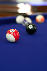 Image showing Pool Table Billiard Balls