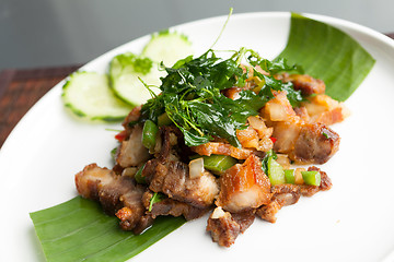 Image showing Thai Crispy Pork Meal